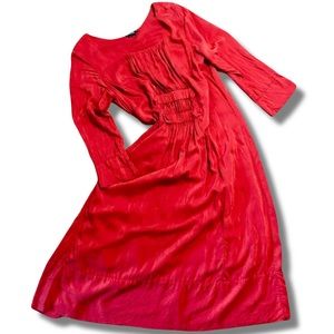Vintage Red Silk Maxi Dress Long Sleeve, Medium, 90s Griza's Dress